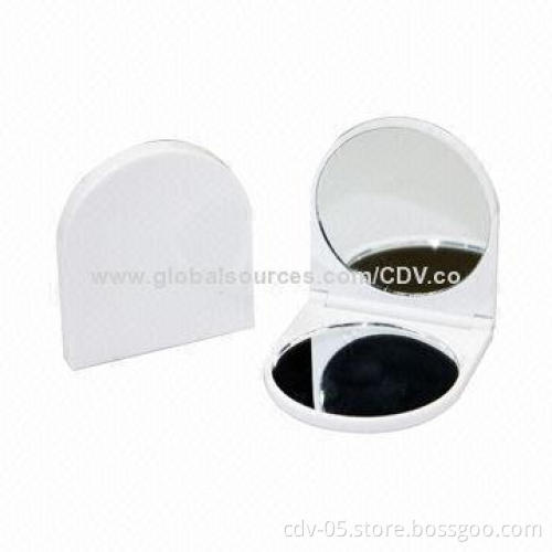 Makeup mirror with 1x and 2x magnification, in various colors and sizes